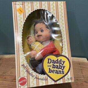 Vintage 1975 Mattel Daddy And Baby Beans Doll With Box